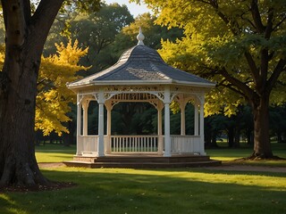Obraz premium Gazebo nestled in a park.