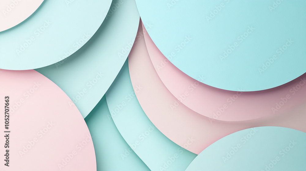 Aufkleber An abstract design of overlapping pink and blue circles creates a visually appealing pattern