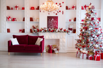 A Beautifully Festive Christmas Living Room, Complete with Elegant Decorations and Comforts