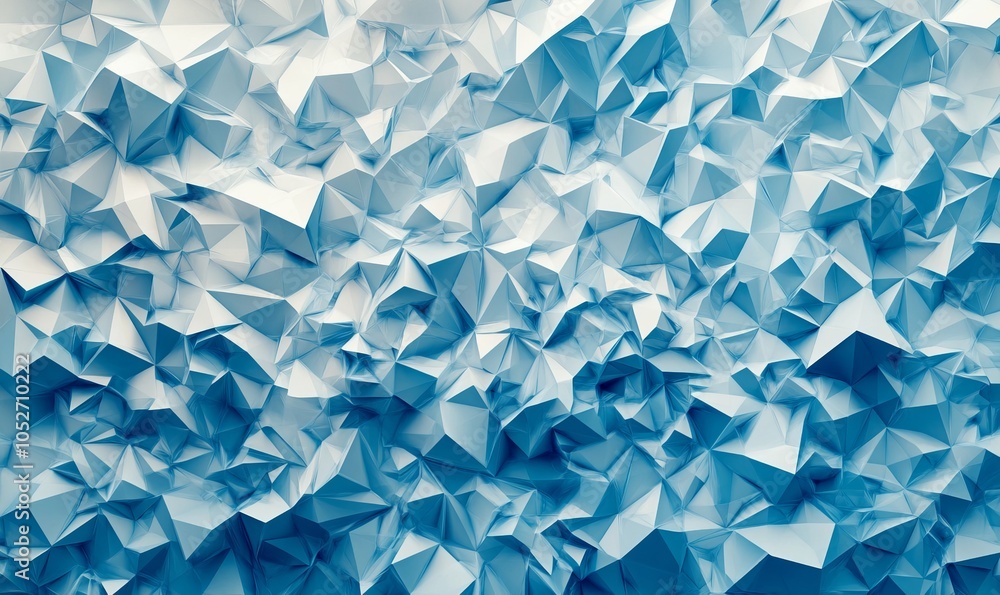 Poster abstract background of triangular patterns in sky blue colors. low poly wallpaper