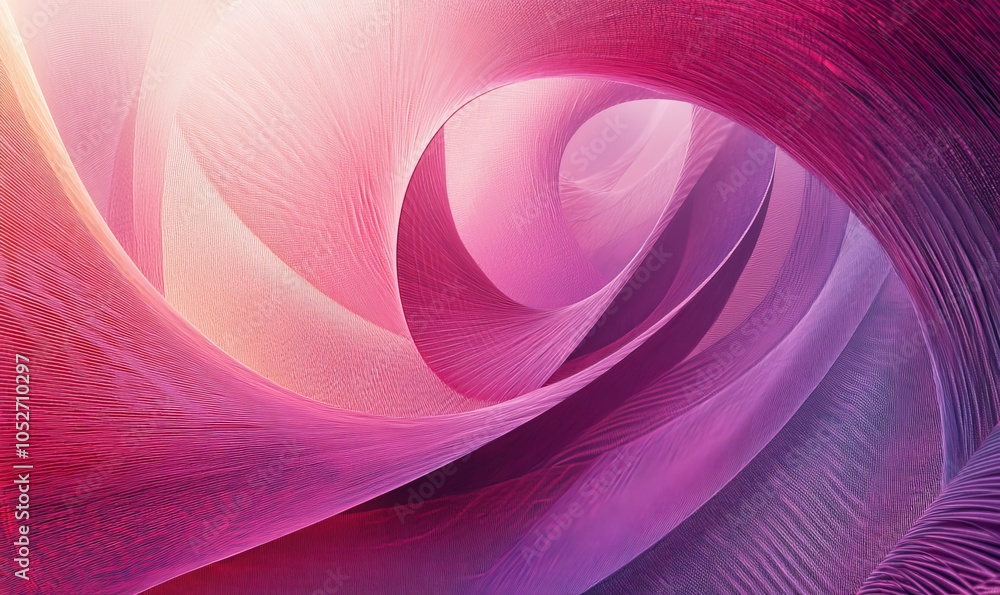 Poster abstract curved shape of pink color, image made with generative ai technology