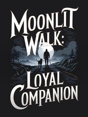 "Moonlit Walk: Loyal Companion" T-Shirt Illustration for Walk Your Dog Month