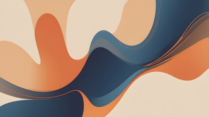 Obraz premium neon Soft beige, rust orange, navy blue glowing gradient background, a soft grainy noise texture with shimmering highlights and Smooth Transitions for a dynamic effect