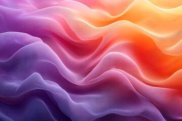 Obraz premium Abstract gradient background with warm sunset-inspired shades of orange, pink, and purple, blending seamlessly with smooth, flowing transitions for a soft, calming effect. 