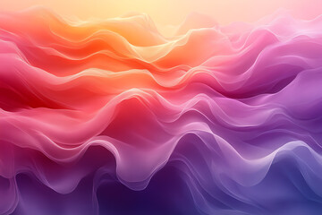 Fototapeta premium Abstract gradient background with warm sunset-inspired shades of orange, pink, and purple, blending seamlessly with smooth, flowing transitions for a soft, calming effect. 