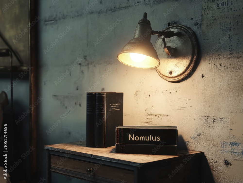 Wall mural a book titled nomulus is on a table. there are two other books on the table