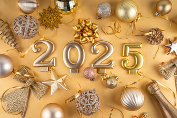 Merry Christmas and Happy New Year 2025 background