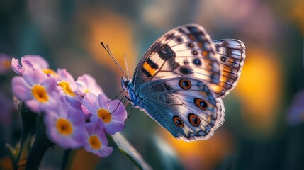 Obraz premium Colorful Butterfly on Spring Flowers