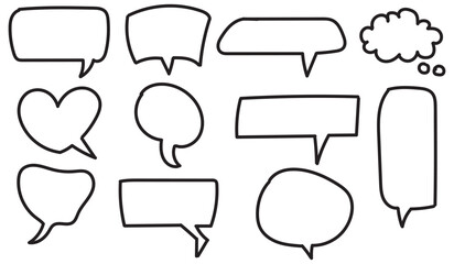 Obraz premium Retro empty comic speech bubbles set with black halftone shadows. Vintage design, pop art style - stock vector.