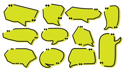 Obraz premium set of outline quote box frame design. text outline quote box template design. outline speech bubble design vector illustration.