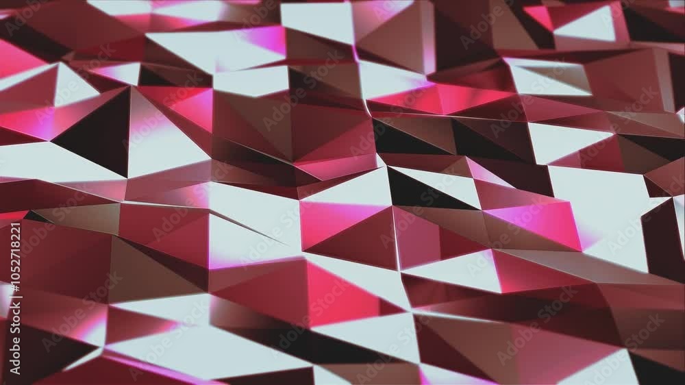 Poster 3d backdrop with geometric tech red patterns. gradient shine abstract animation, modern graphic corp