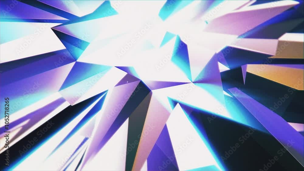 Poster a close up of a blue and purple shining patterned surface. high definition 3d geometric design with 