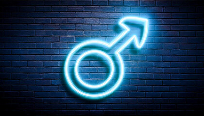 Neon sign with male symbol design