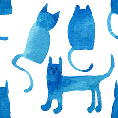 small cats in watercolor.
