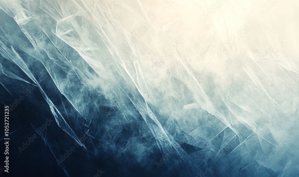 Poster delicate ice texture featuring jagged lines and soft patterns in a cool, serene setting illuminated 