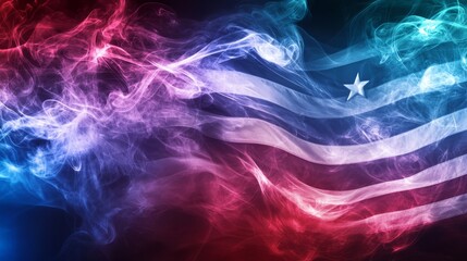 Fototapeta premium Abstract Representation of American Flag in Smoke Colors