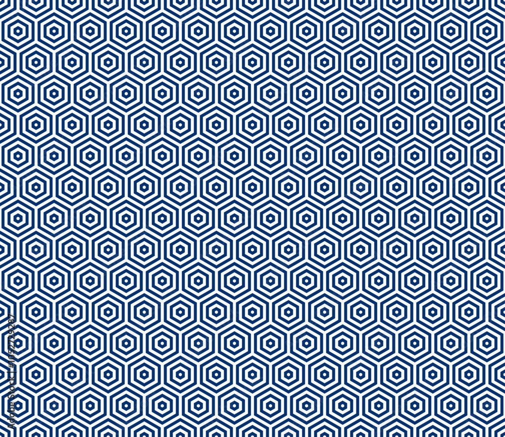 Poster background with hexagon pattern. dark blue color on matching background. stacked hexagon bold mosaic
