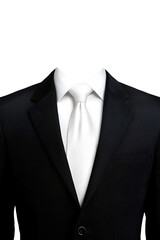 Black Suit with White Tie for Photo Editing