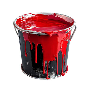 recommend clip art: paint bucket overflowing with red paint on a transparent background