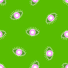 Cartoon Halloween monsters eyes seamless autumn pattern for wrapping paper