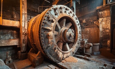Ore grinding in a ball mill at a mining and concentration facility