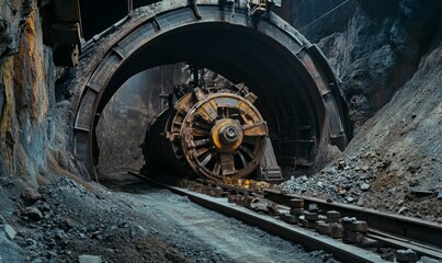 Ore grinding in a ball mill at a mining and concentration facility
