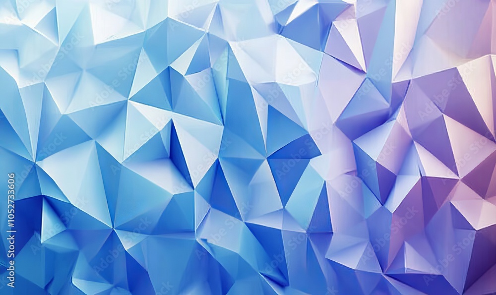 Poster abstract background of triangular patterns in sky blue colors. low poly wallpaper