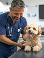 Caring Vet Attending to Patient