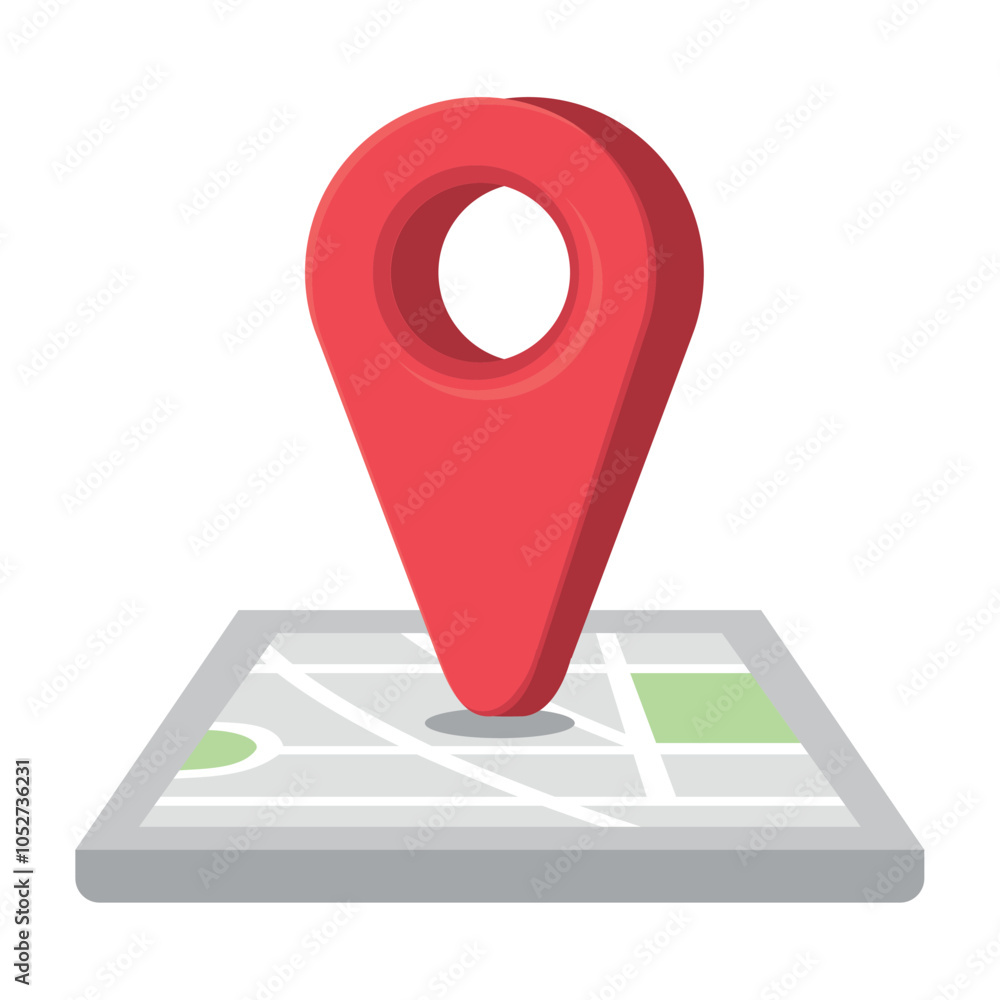 Poster map and navigation destination arrow