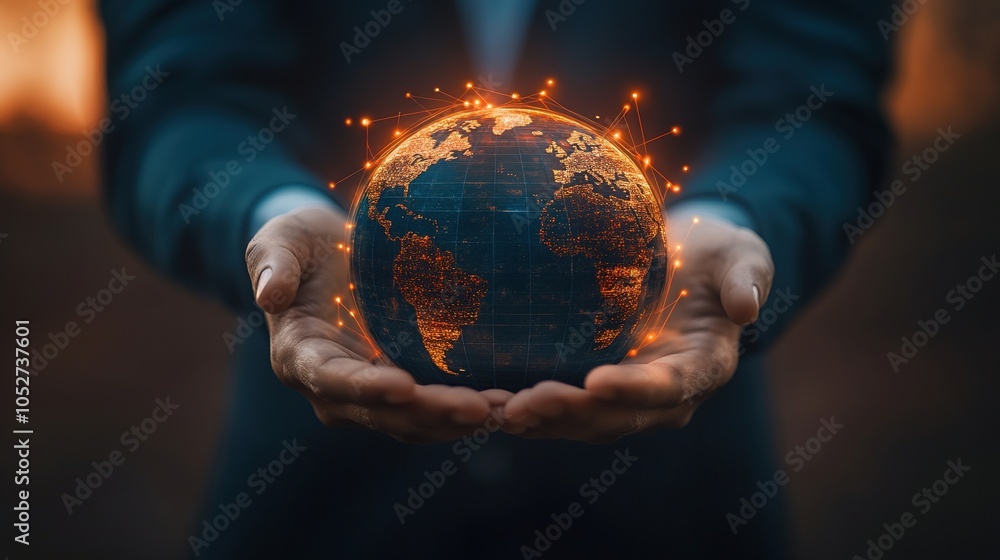 Poster global connection in hands