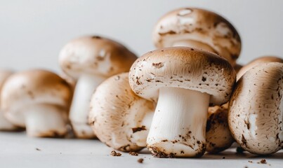 Close up of a fresh Mushroom on a white Background