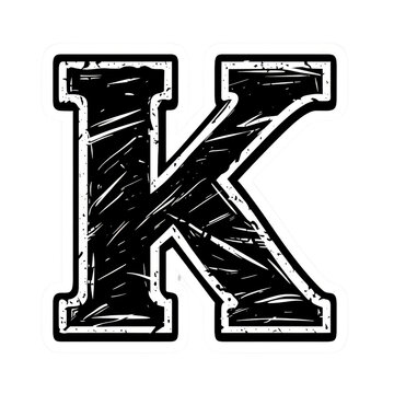 recommend clip art: Hand Drawn Sketchy Letter K with White Outline