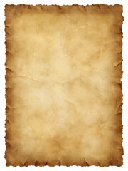 Obraz premium Old paper on a transparent background. Sepia Paper with deckle edge. 