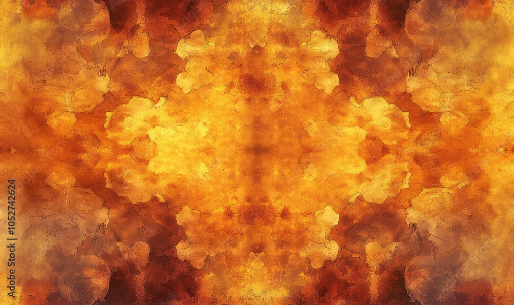 Aufkleber intricate abstract pattern featuring vibrant amber tones with a unique texture, evoking warmth and c