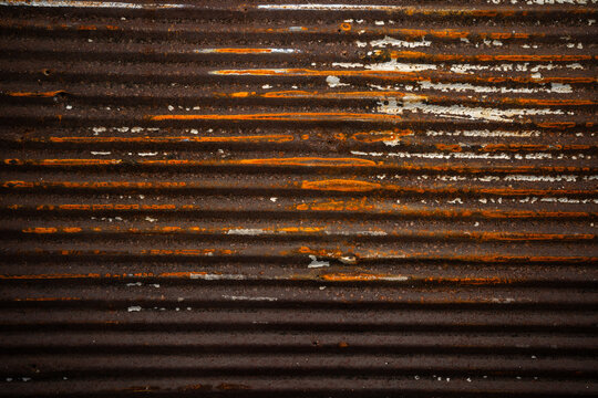 Rusted corrugated metal backdrop 