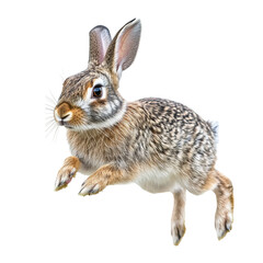 rabbit running on a transparent background