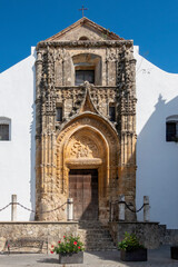 Facade of the Church of San Jorge, in Alcalá de los Gazules, a town in the province of Cadiz, in Andalusia, Spain.