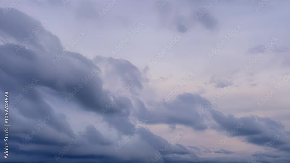 Poster Series of six images showcase a cloudy sky transforming through various shapes and colors, creating a surreal atmosphere filled with dynamic weather patterns and artistic textures
