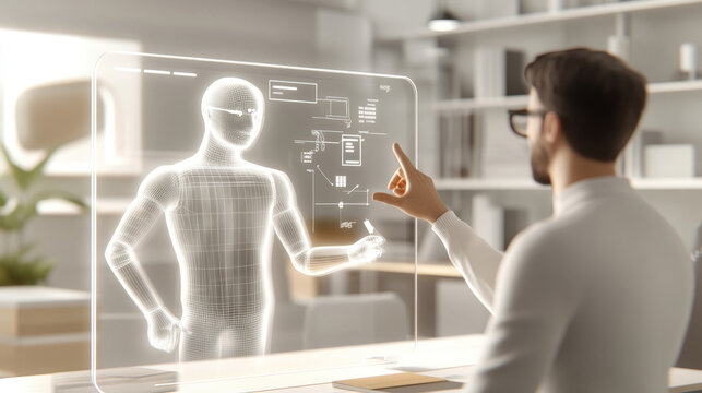 Brainstorming mit KI-Assistent an interaktiver Wand - Digitales Arbeiten