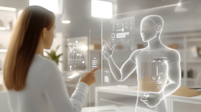 Brainstorming mit KI-Assistent an interaktiver Wand - Digitales Arbeiten