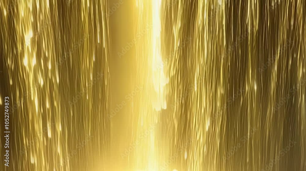 Aufkleber Abstract background showcases a cascade of golden particles flowing downward, creating mesmerizing light trails. The shimmering effect adds a touch of elegance and vibrancy to any design