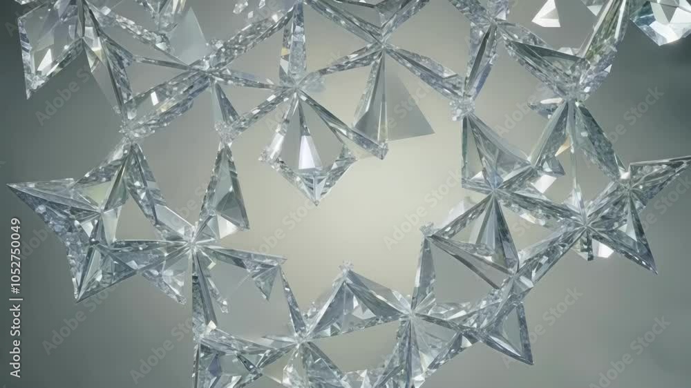 Aufkleber Beautiful crystal network is slowly rotating. Its complex and elegant structure is both mesmerizing and intriguing, evoking a sense of luxury and sophistication
