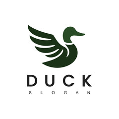 Duck animal logo design template isolated