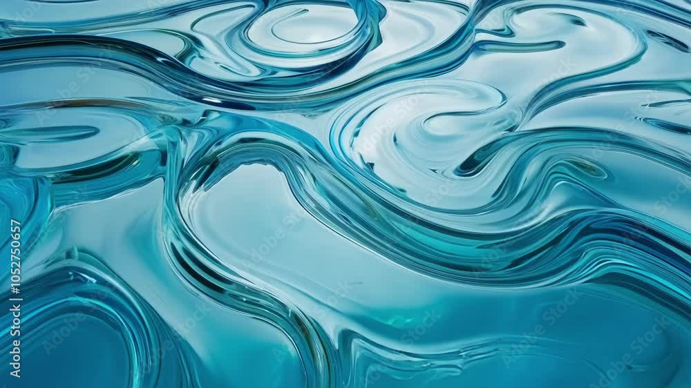 Aufkleber turquoise liquid surface gently flowing and creating abstract surreal shapes. ideal for projects rel