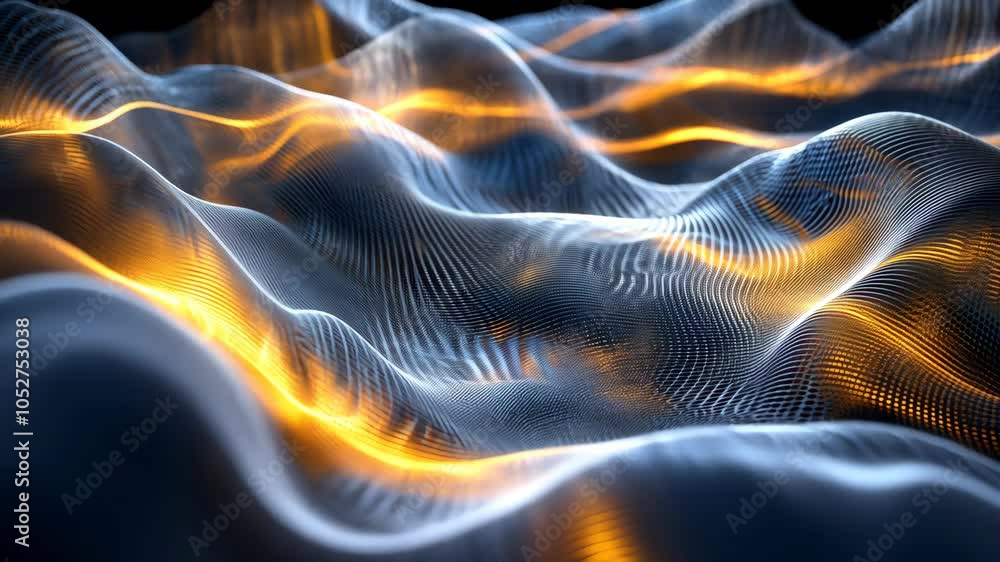 Poster abstract waves of light and shadow create a mesmerizing digital landscape