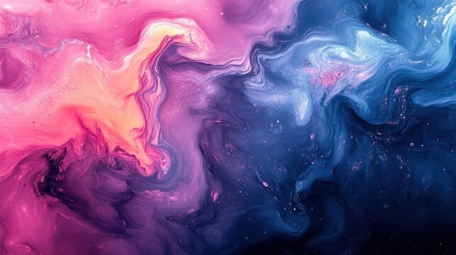 Abstract Swirling Colors with Glittering Specks