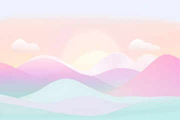 Obraz premium Soft Gradient Hills Landscape
