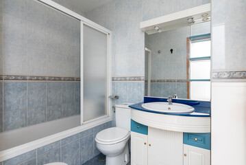  conventional toilet usually has basic elements such as a toilet, sink, shower or bathtub, mirror,...