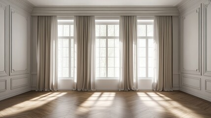 Bright and Airy Room with Elegant Curtains