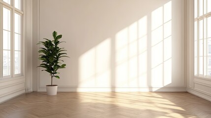 Bright and Airy Room with Indoor Plant
